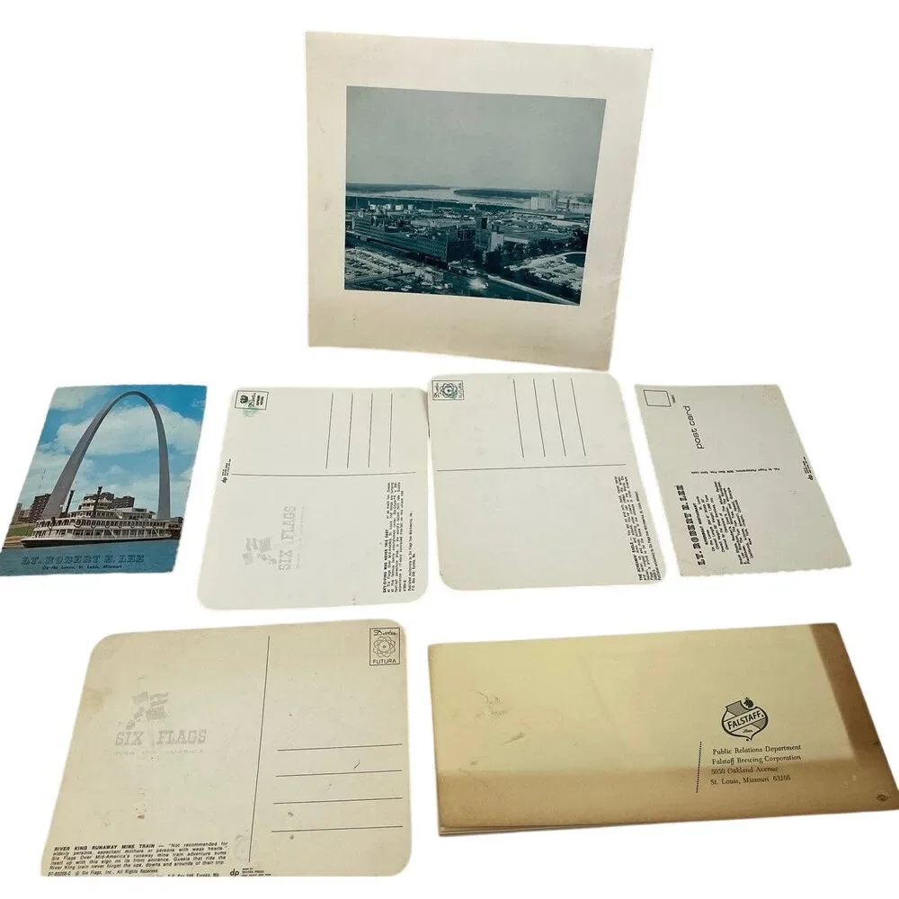 Vintage St Louis Gateway Arch Six Flags Procter & Gamble Falstaff Postcard Lot